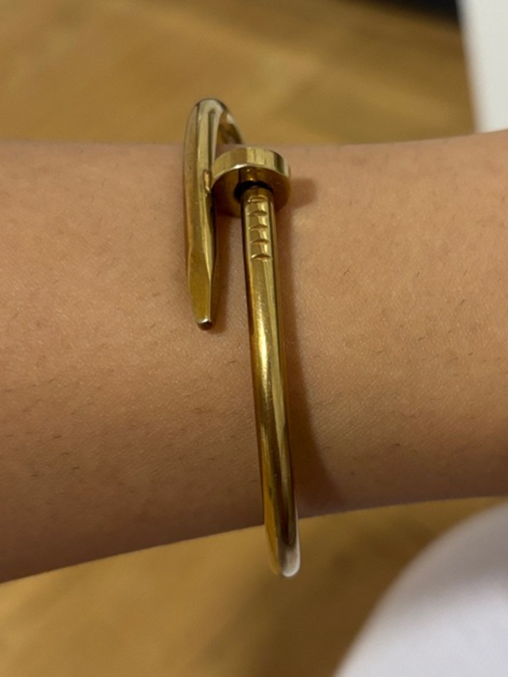 Gold Nail-Style Open Cuff Bracelet - Women's Jewelry